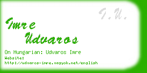 imre udvaros business card